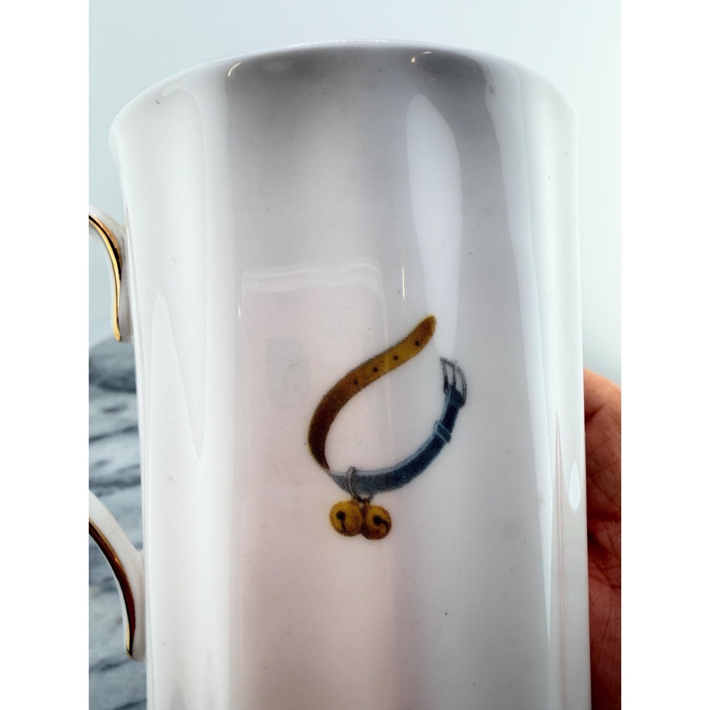 Vintage Tabby Cat Portrait Mug Gold Trim Handle Elegant China Coffee or Tea Cup - Picture 2 of 9